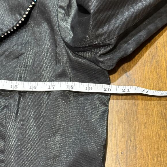 V CRISTINA Set XL Blazer Pants Denim Look Black Shimmer Western Rodeo Chic - Picture 9 of 15